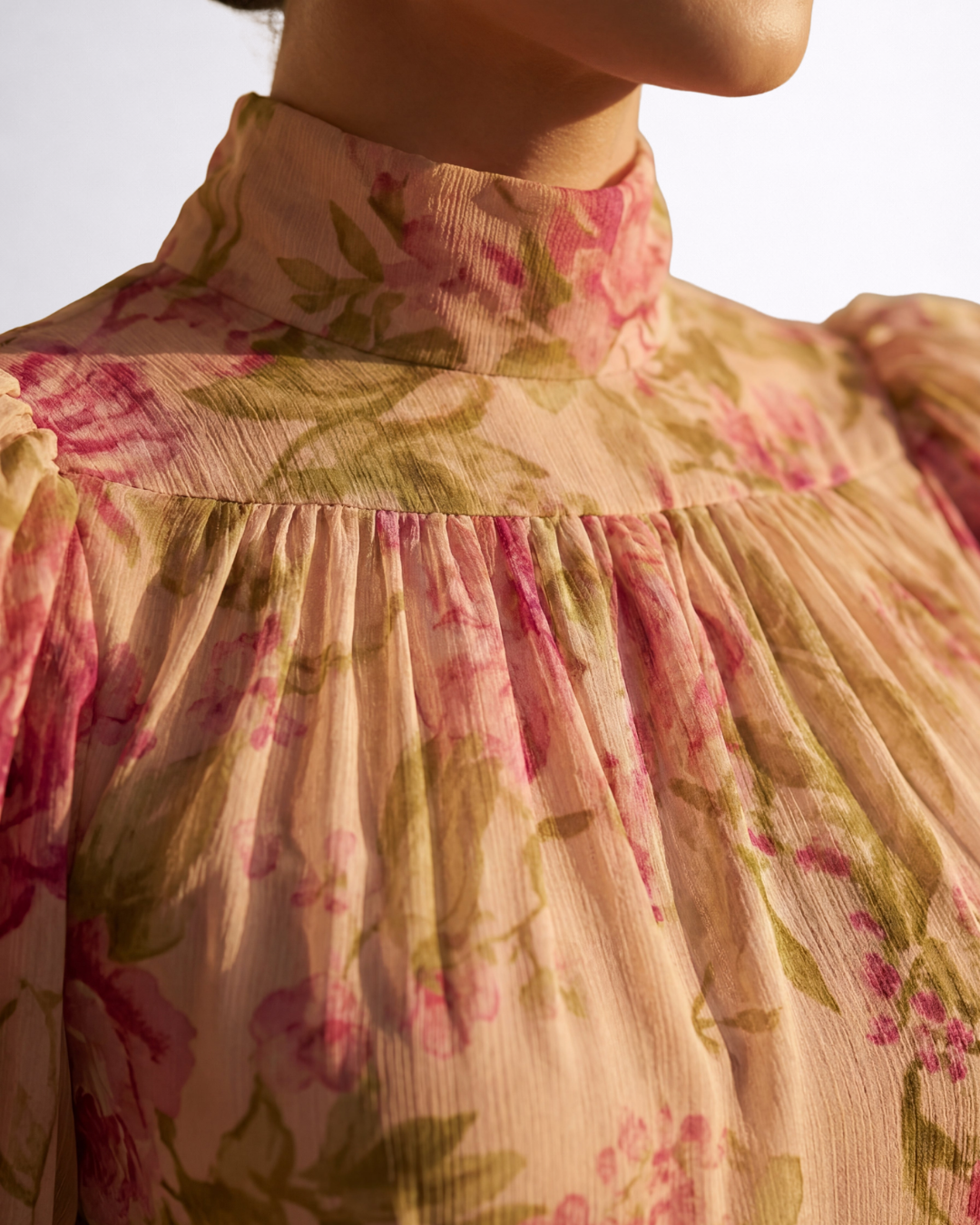 Rosalie | Vestido Largo de Gasa Floreado