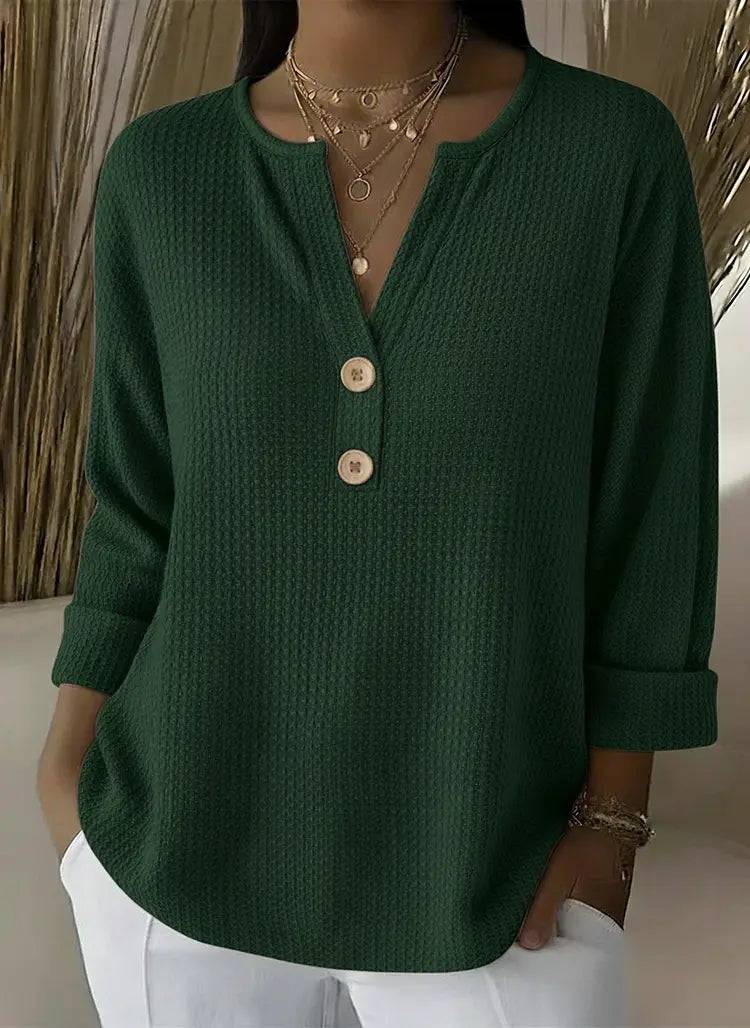 Lucía | Polera Henley Texturizada con Botones
