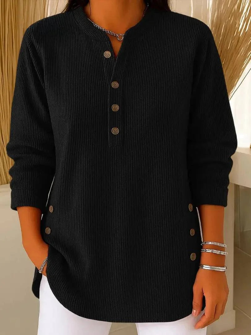Nieves | Polera Larga con Botones Henley