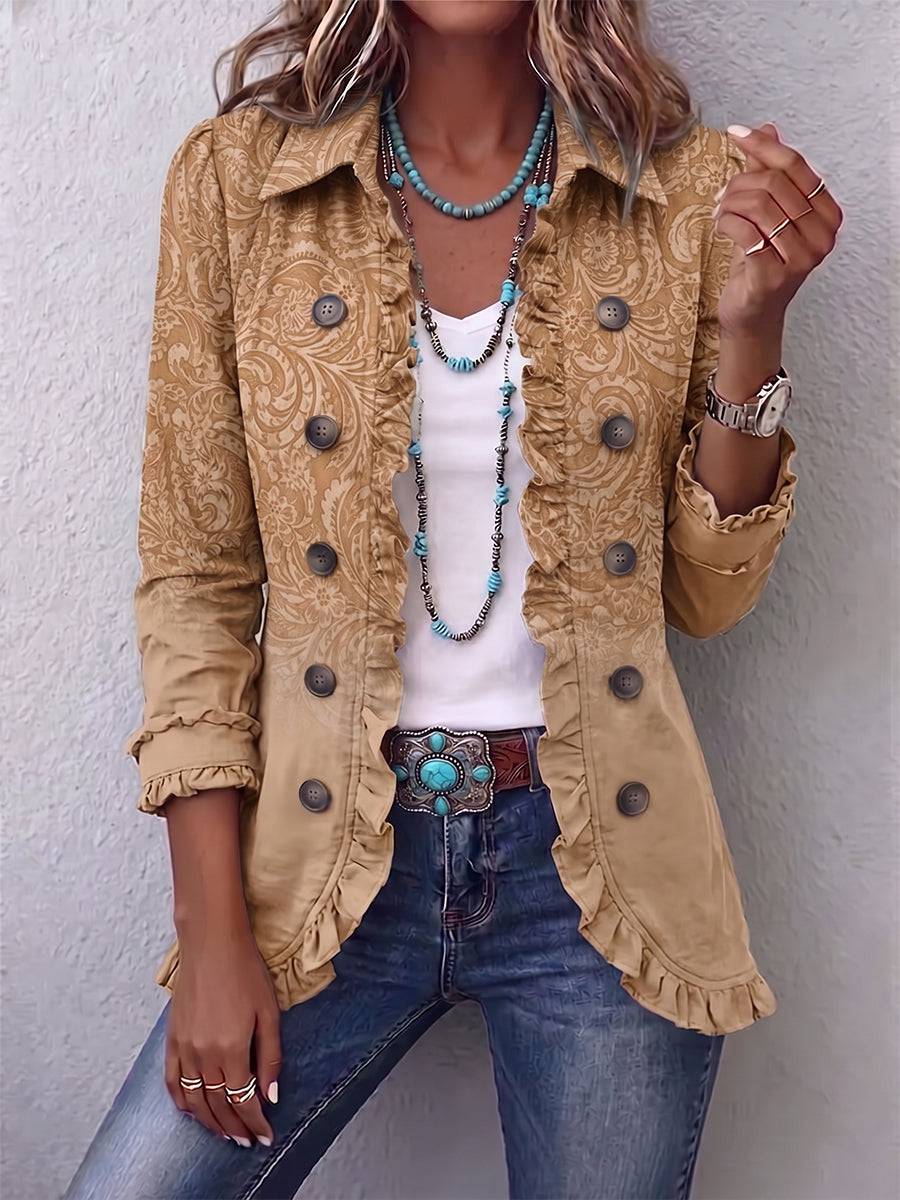 Covadonga | Chaqueta Estampado en Relieve con Vuelos