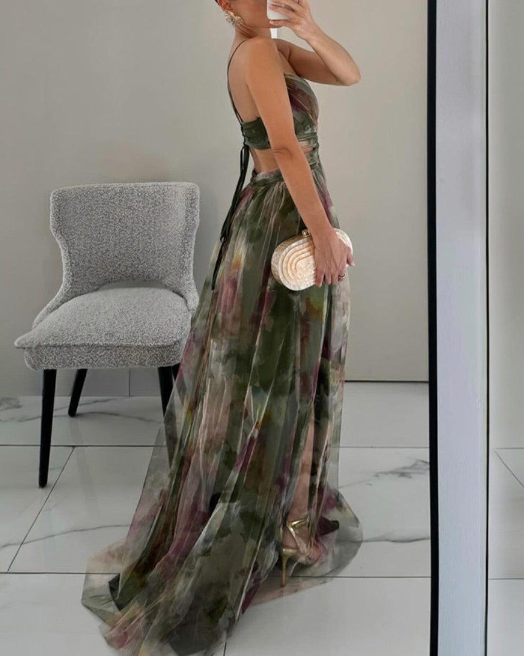 Giselle | Vestido Largo con Estampado de Flores