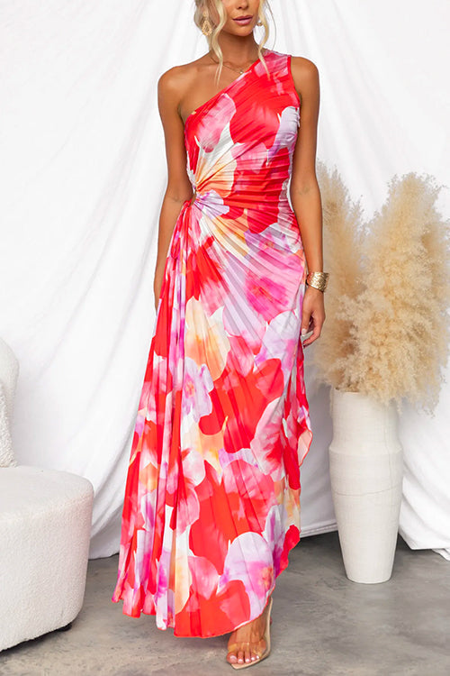 Yasmin | Vestido Plisado a Un Hombro