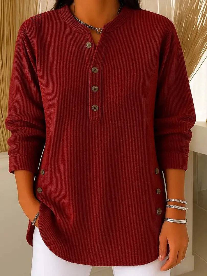 Nieves | Polera Larga con Botones Henley