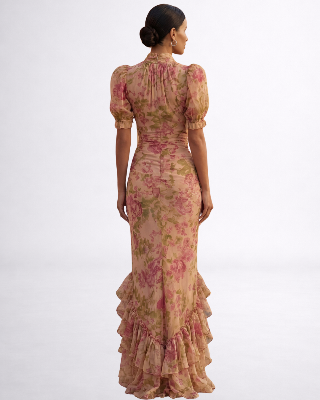 Rosalie | Vestido Largo de Gasa Floreado