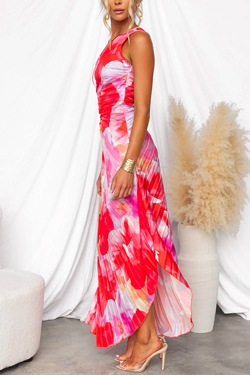Yasmin | Vestido Plisado a Un Hombro