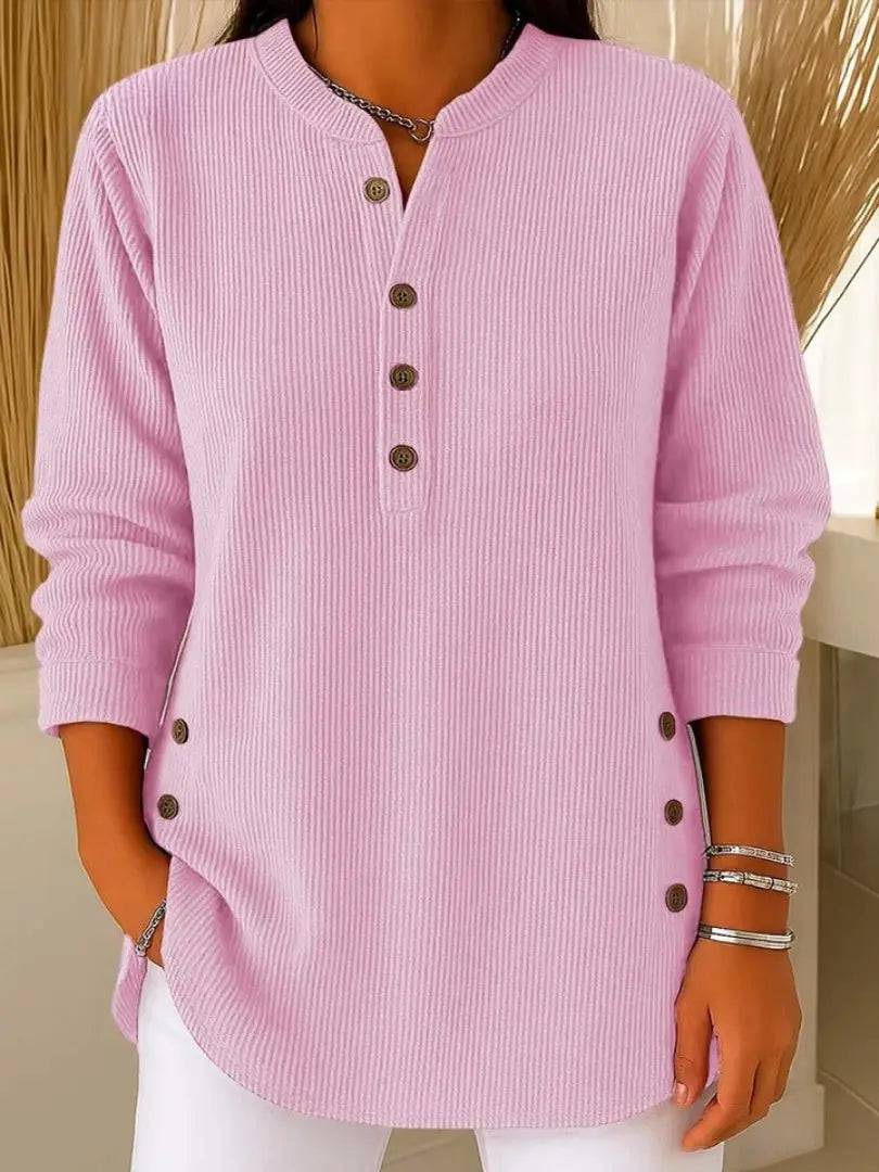 Nieves | Polera Larga con Botones Henley