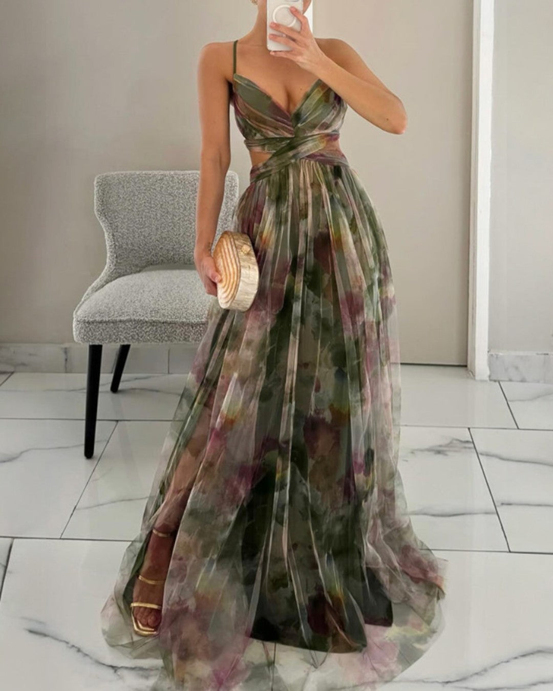 Giselle | Vestido Largo con Estampado de Flores