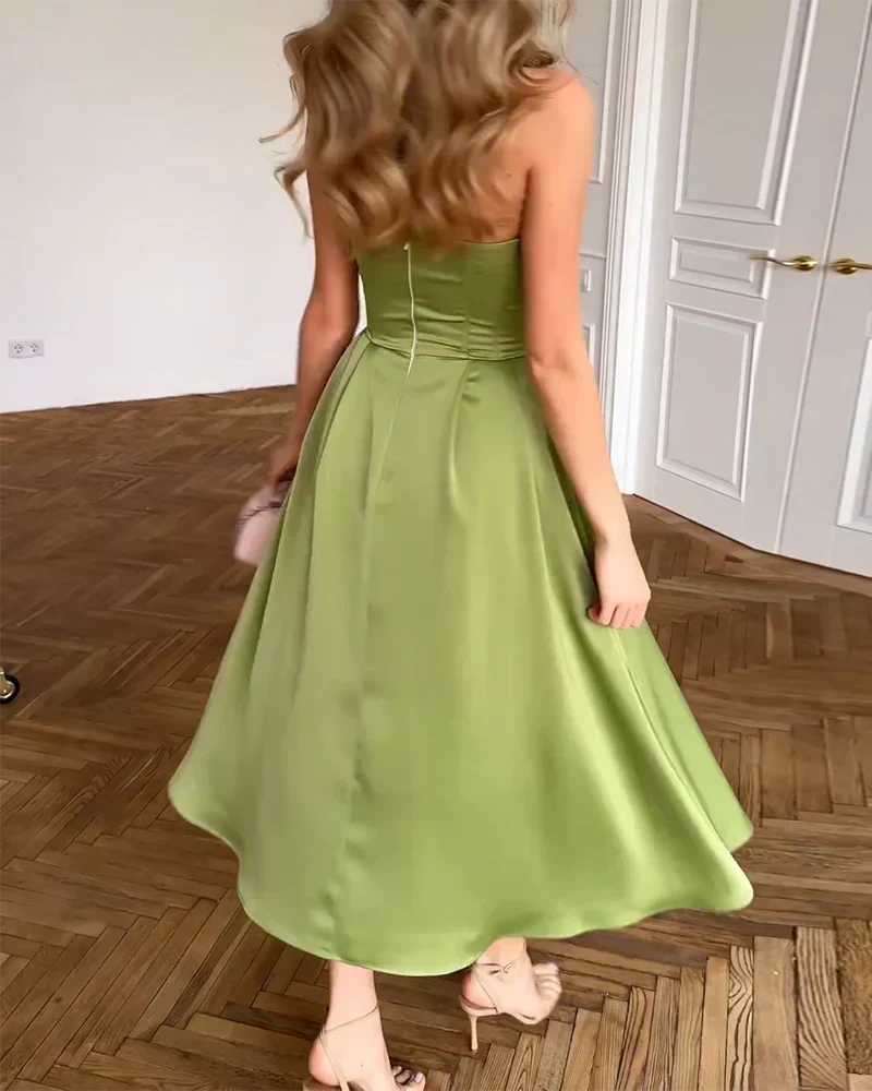 Liora | Vestido Midi Strapless de Fiesta