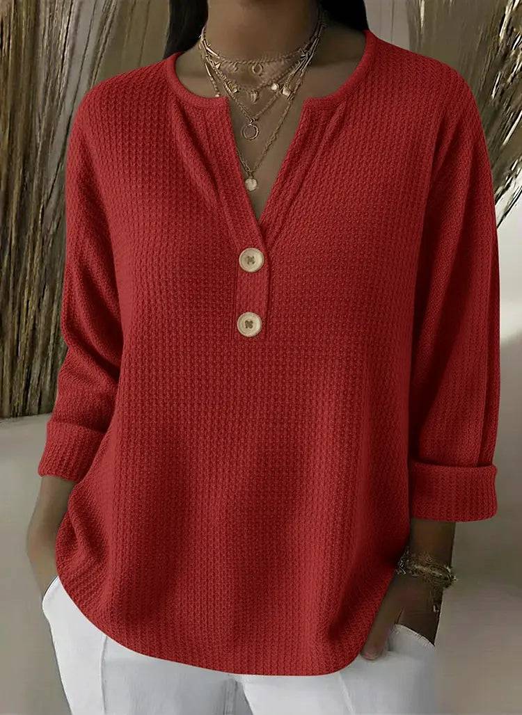 Lucía | Polera Henley Texturizada con Botones