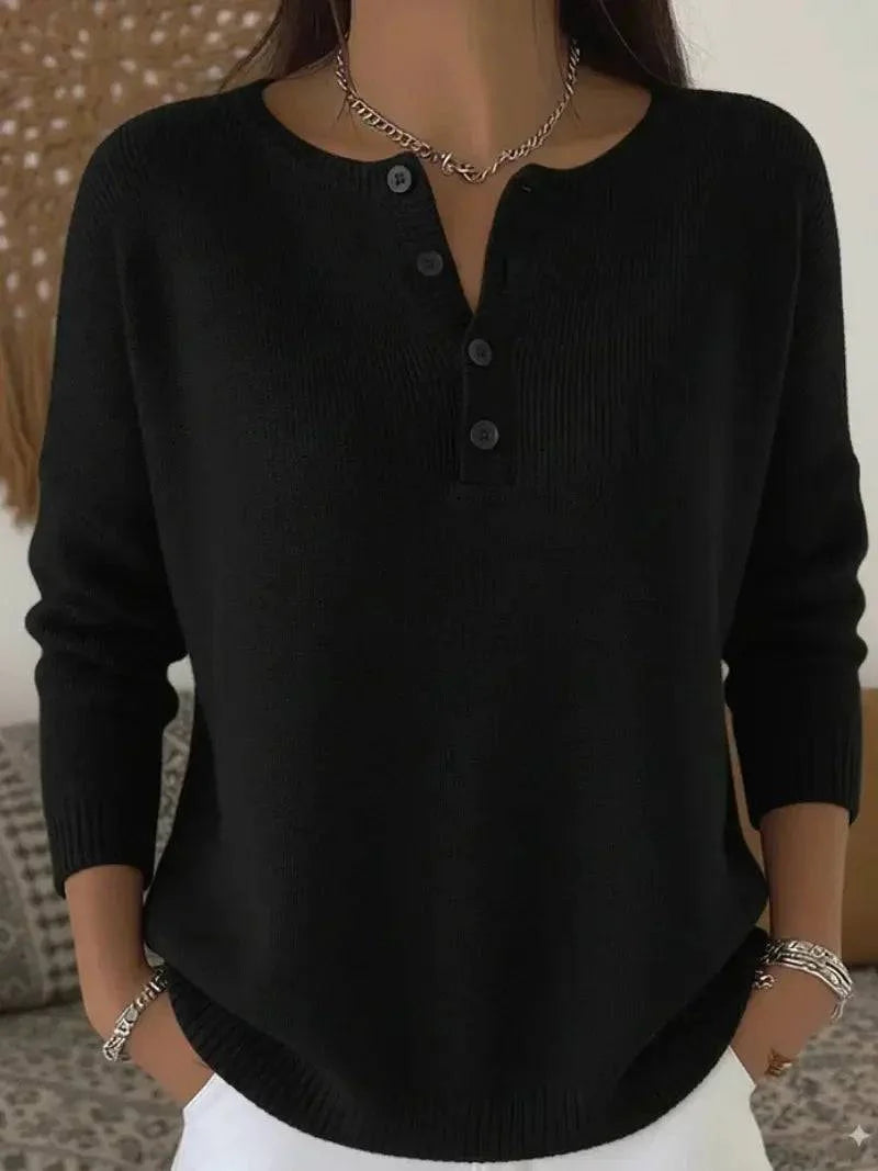 Helena | Sweater Tejido con Botones Henley