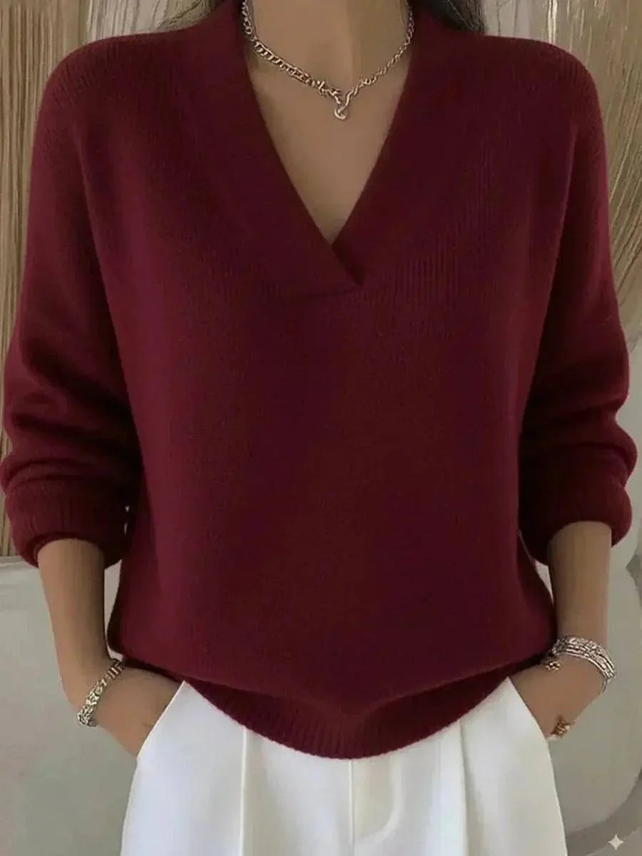 Violeta | Sweater Holgado con Cuello en V