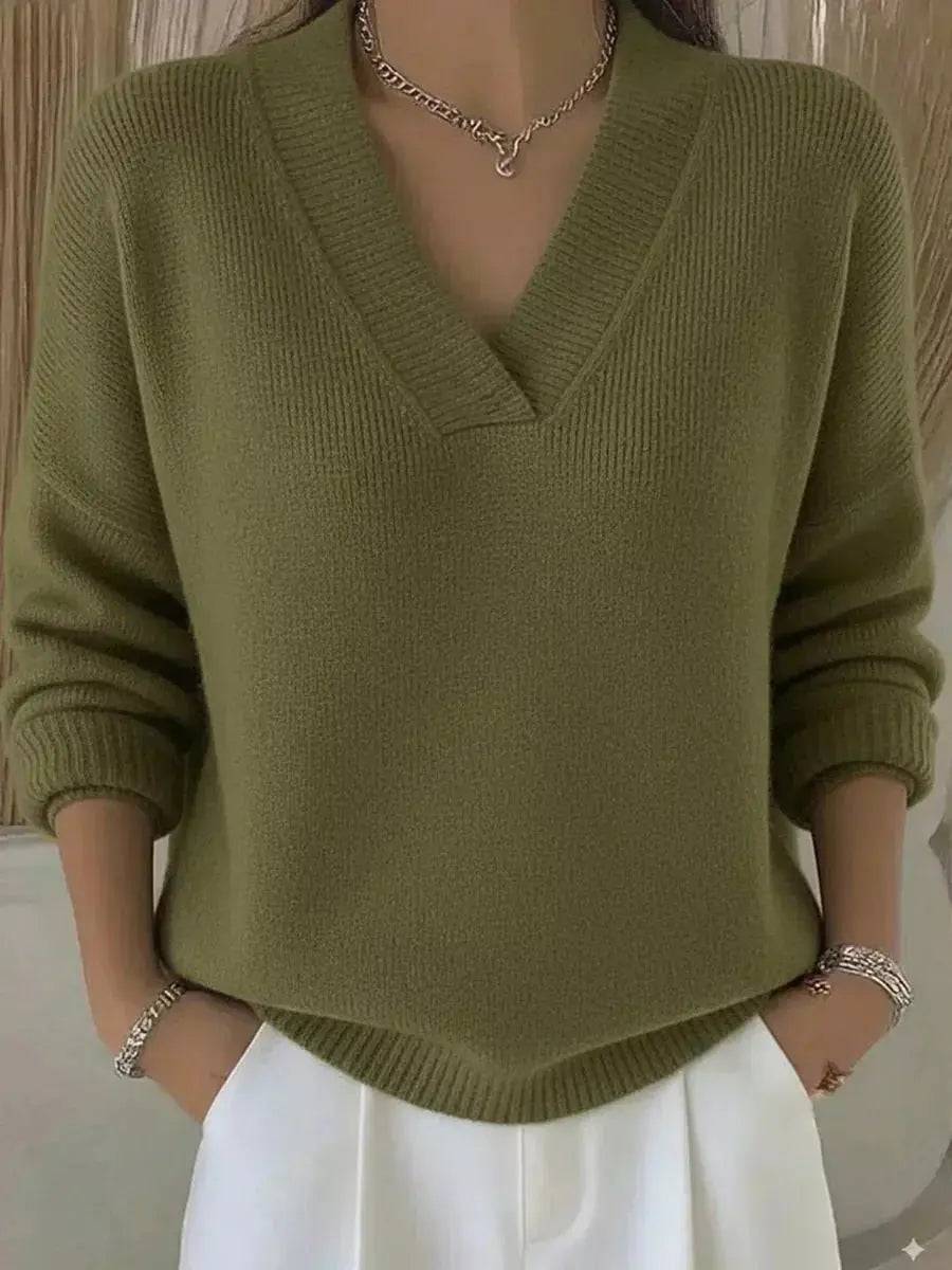 Violeta | Sweater Holgado con Cuello en V