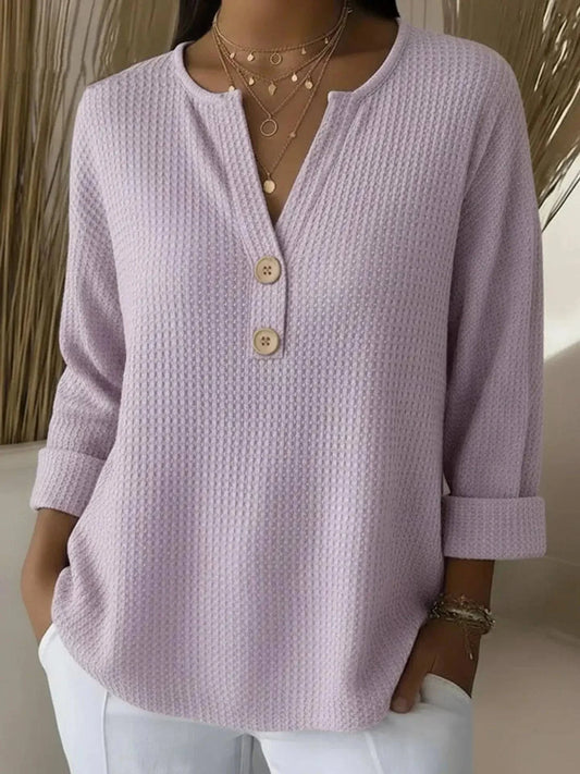Lucía | Polera Henley Texturizada con Botones
