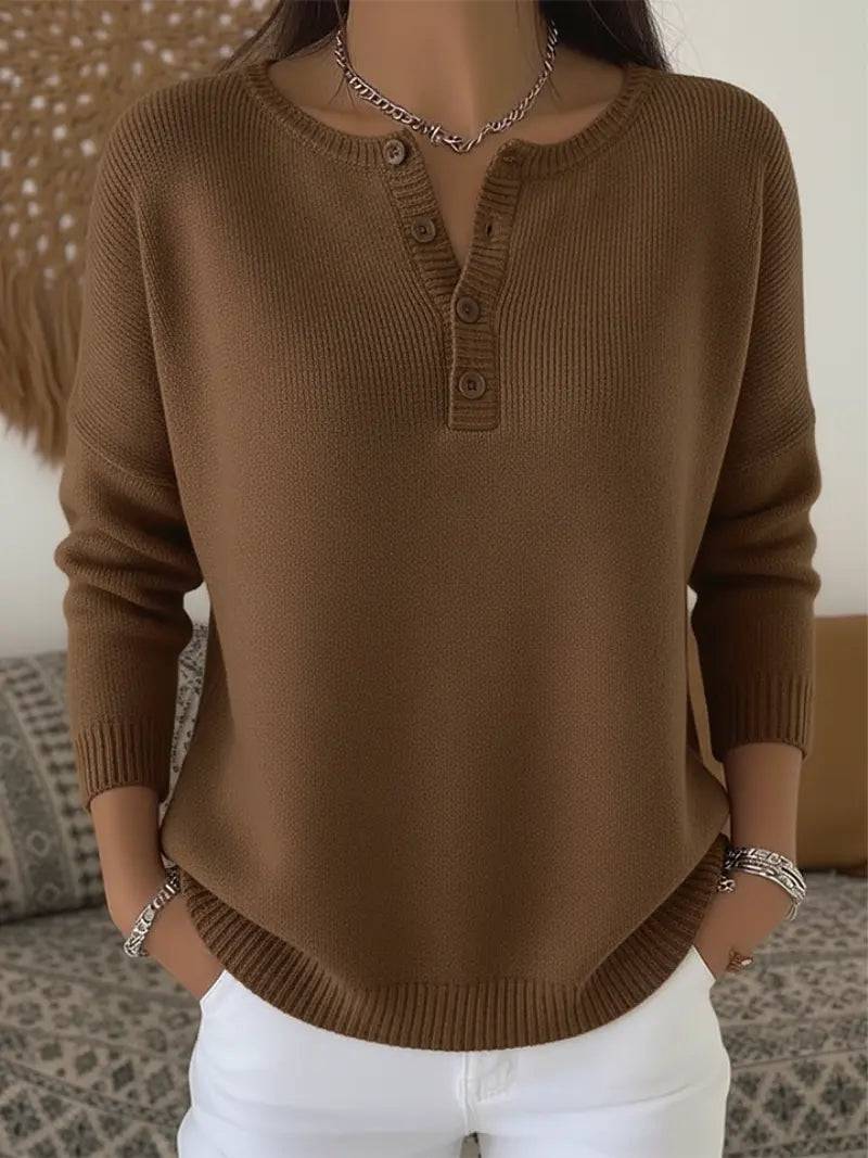 Helena | Sweater Tejido con Botones Henley
