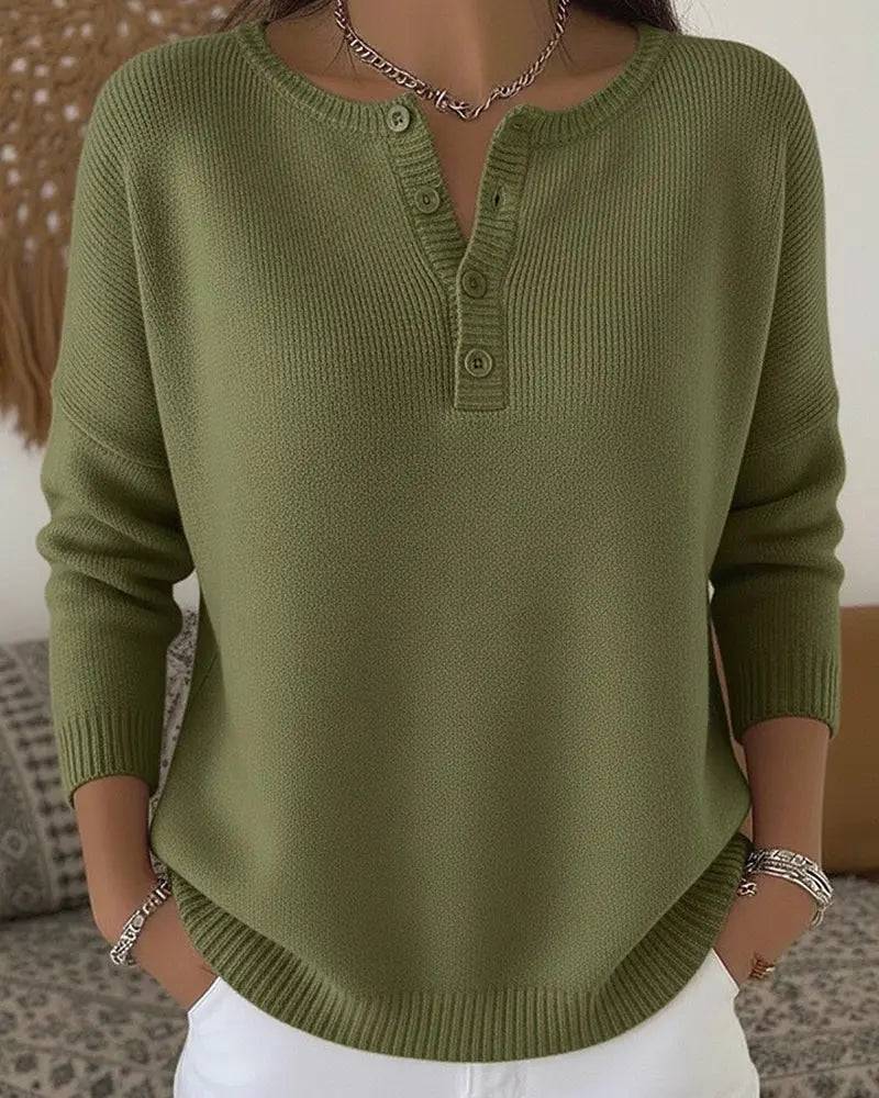 Helena | Sweater Tejido con Botones Henley