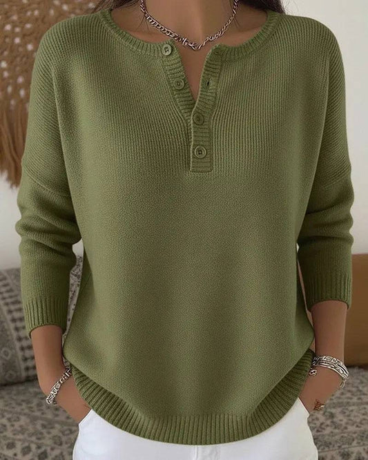 Helena | Sweater Tejido con Botones Henley