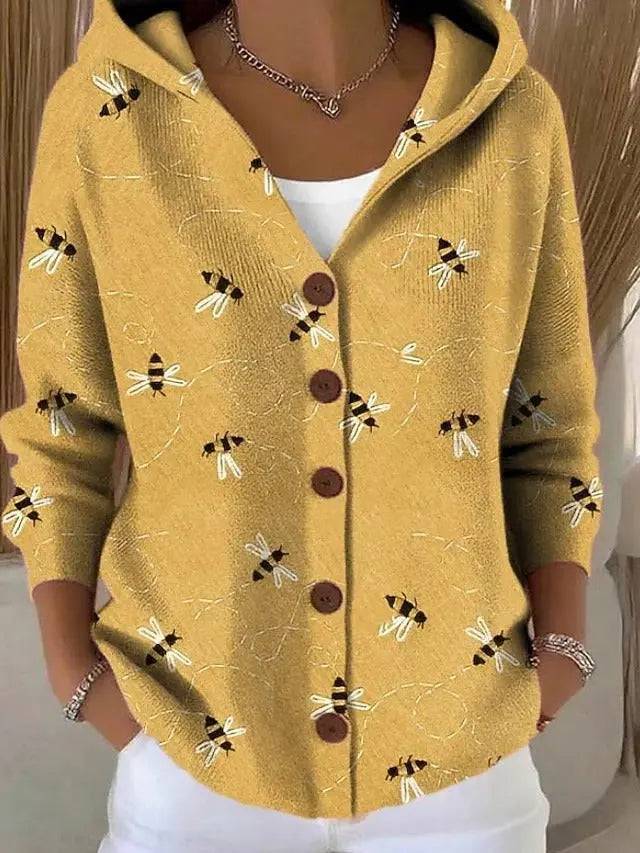 Paloma | Cárdigan Estampado con Gorro