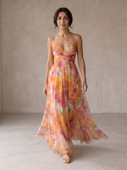 Giselle | Vestido Largo con Estampado de Flores