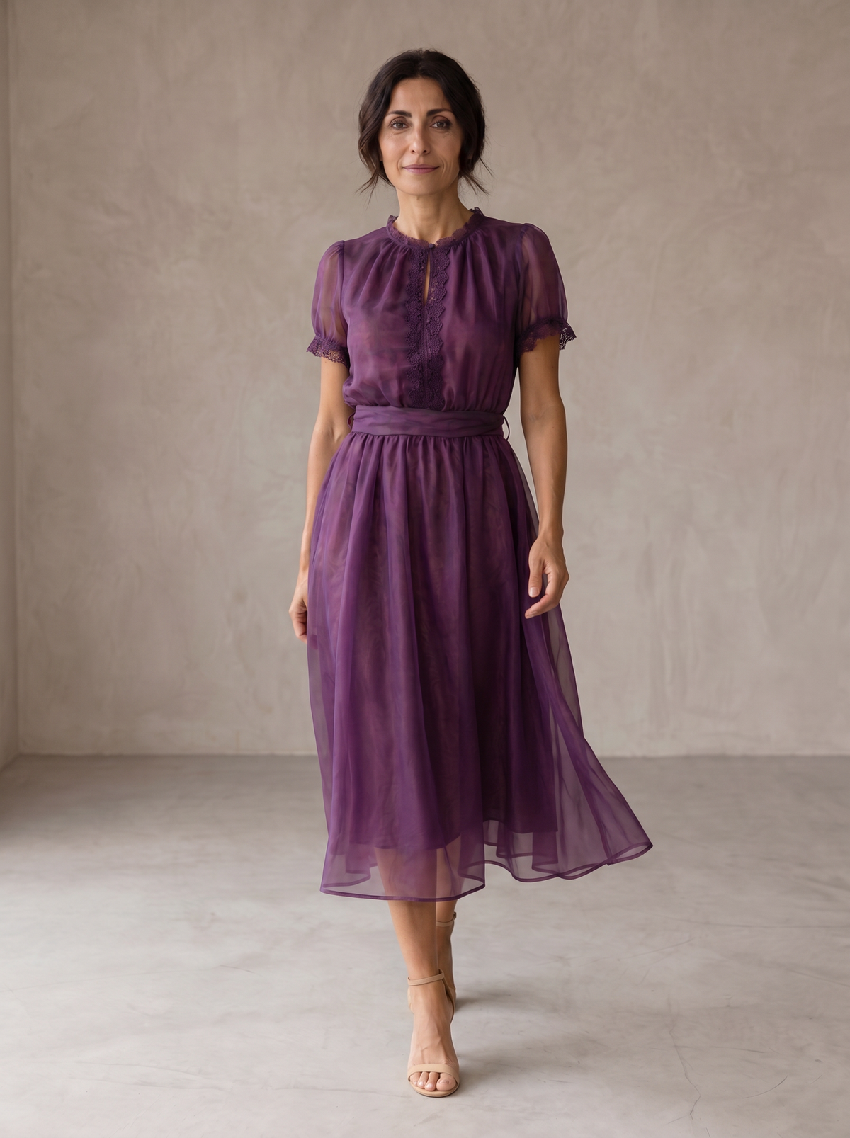 Florence | Vestido Largo Escote Corazón con Encaje y Gasa