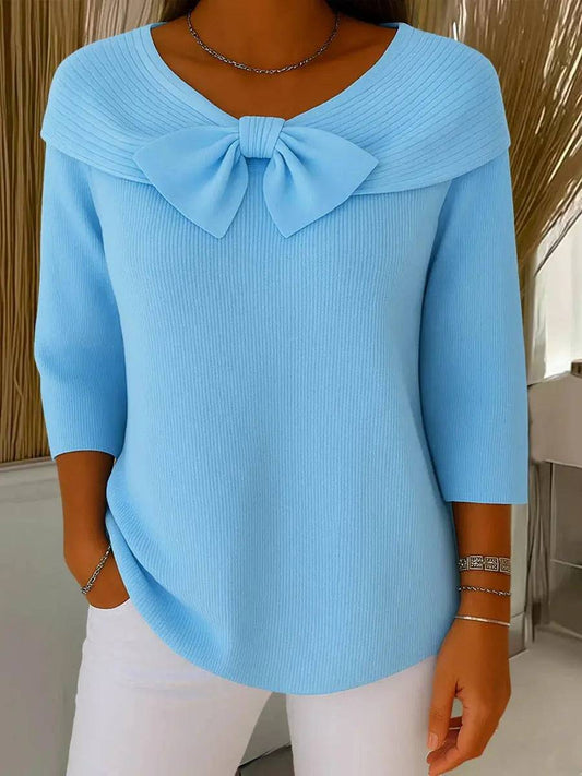 Trinidad | Sweater con Lazo y Cuello Redondo