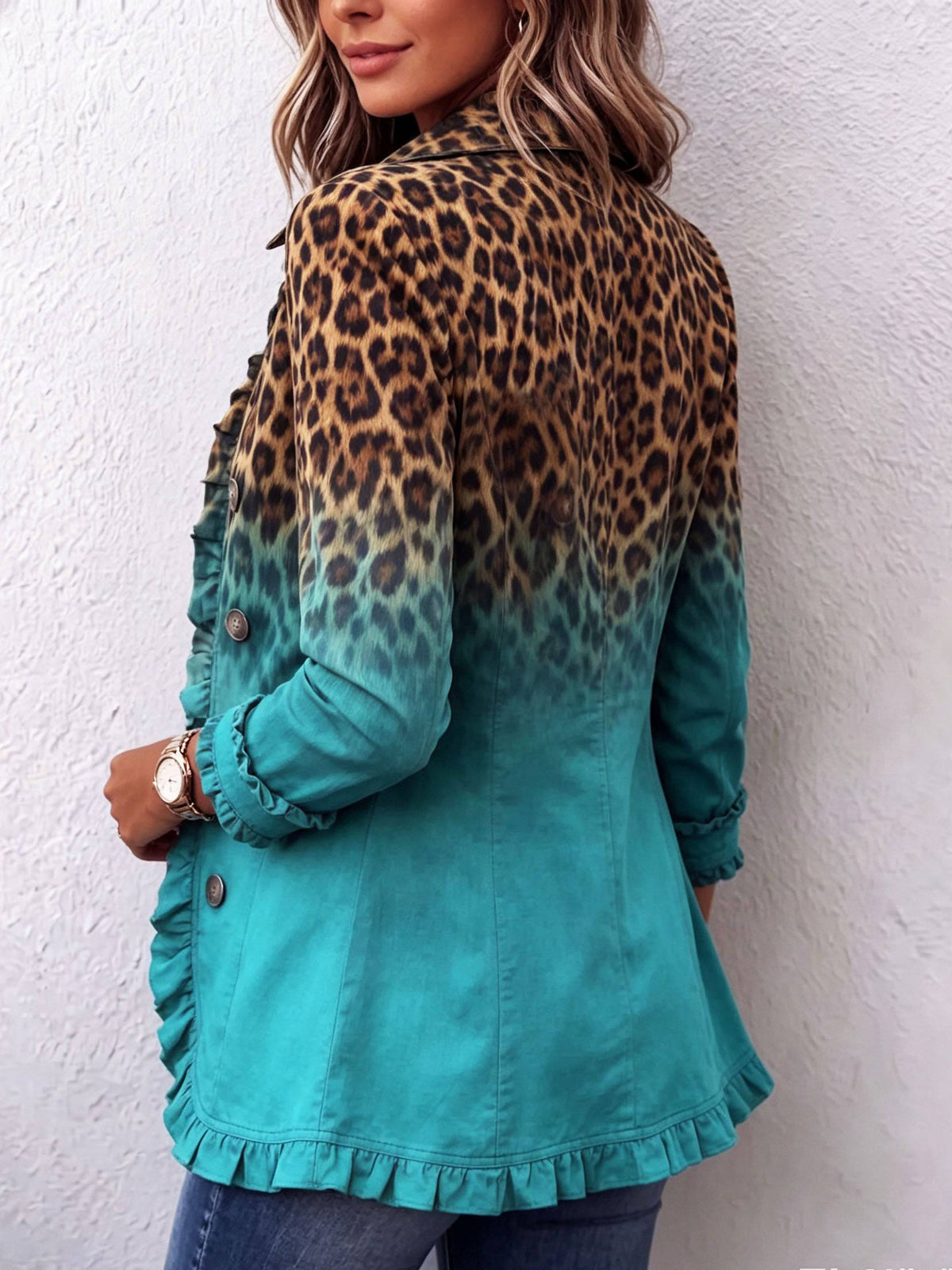 Mercedes | Chaqueta Blazer Leopardo Degradé con Vuelos